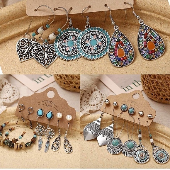 𝅺bohemian Style Set of Earrings - Picture 4 of 8